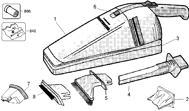 Black and Decker DB350 (Type 1) Dustbuster Plus Power Tool Page A Diagram